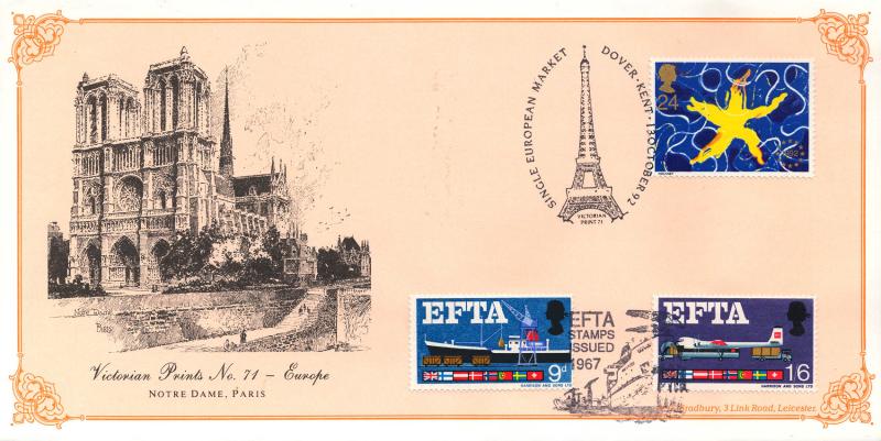 1992 (10) Single Market - Bradbury Victorian Print 71 Official (With 1967 EFTA Set)