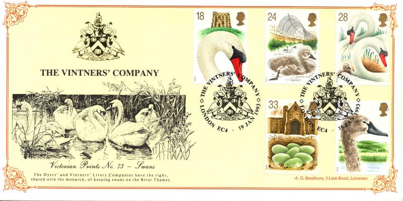 1993 (01) Swans - Bradbury Victorian Print 73 Official