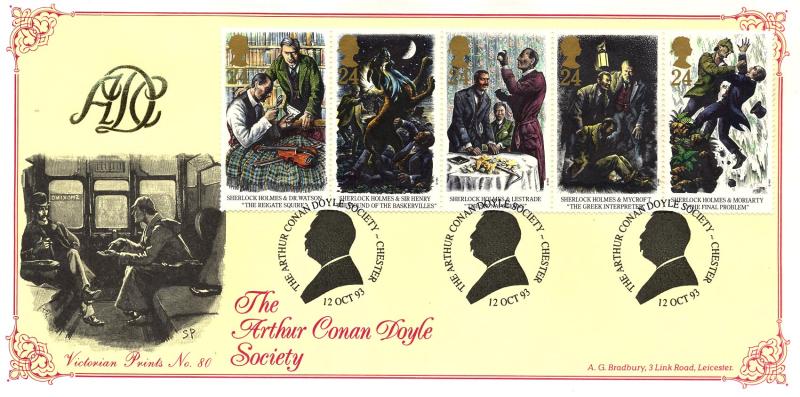 1993 (10) Sherlock Holmes - Bradbury Victorian Print 80 Official