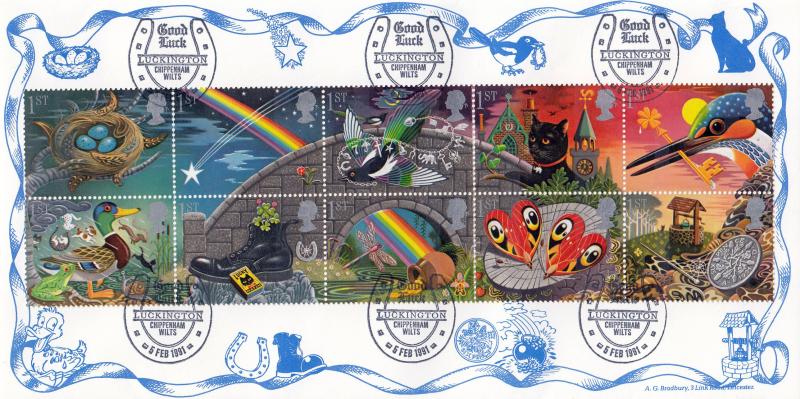 1991 (02) Greetings - Bradbury Luckington 'Horse Shoe' Official