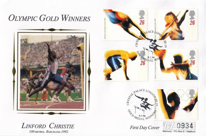1996 (07) Olympics - Westminster Crystal Palace, Gold Medal Winners 'Silk' Official