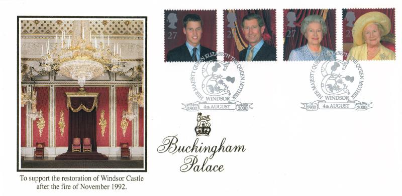 2000 (08) Queen Mother M/S - Bradbury 'Buckingham Palace Restoration' Cover - Windsor H/S