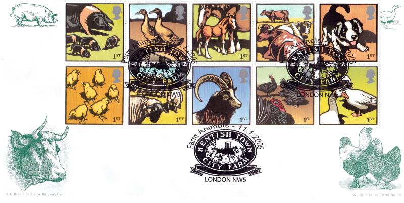 2005 (01) Farm Animals - Bradbury 'Kentish Town City Farm' Windsor 50 Cover