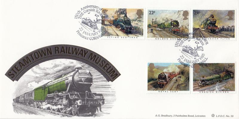 1985 (01) Famous Trains - Bradbury LFDC 39 'The Cornish Riviera, Penzance' Special