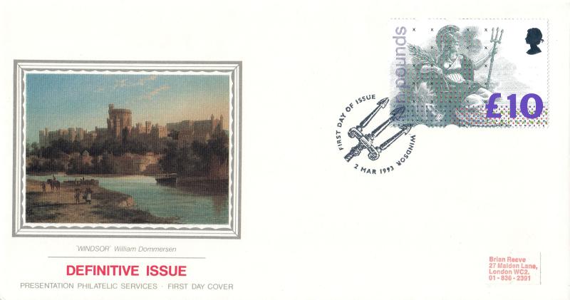 1993 (03) £10 Definitive - PPS 'Silk' - Windsor (Trident) H/S