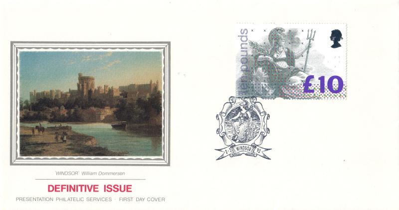 1993 (03) £10 Definitive - PPS 'Silk' - Windsor (Britannia) H/S