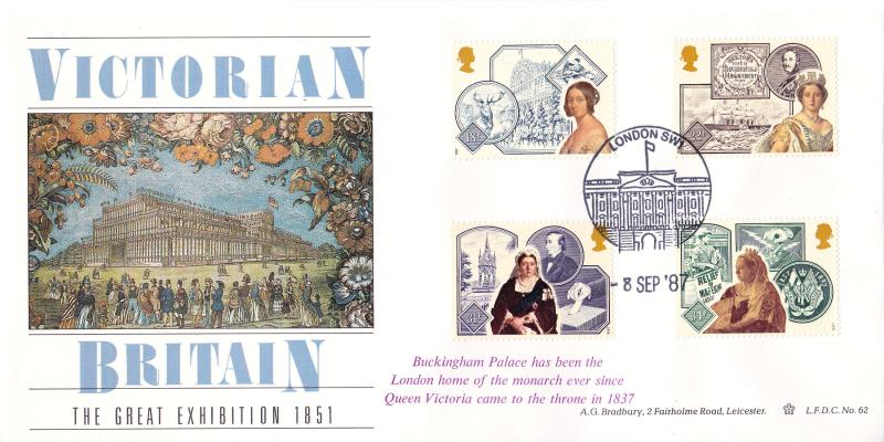1987 (09) Victorian Britain - Bradbury LFDC 62 'Buckingham Palace Philatelic Counter' Special