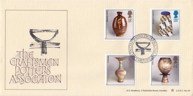 1987 (10) Pottery - Bradbury LFDC 63 'The Craftsmen Potters Association' Official