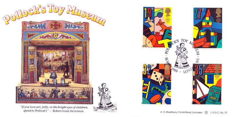 1989 (05) Games & Toys - Bradbury LFDC 77 'Pollock's Toy Museum' Official