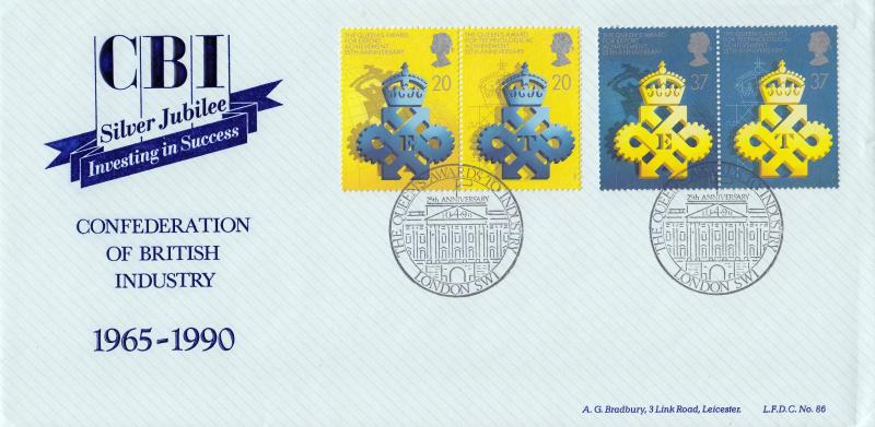 1990 (04) Queen's Awards - Bradbury LFDC 86 'Awards to Industry, London SW1' Special