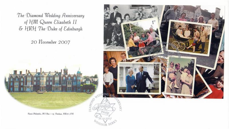 2007 (10) Diamond Wedding (M/S) - Ian Billings Privately Produced Cover - Elizabeth & Philip, Windsor H/S