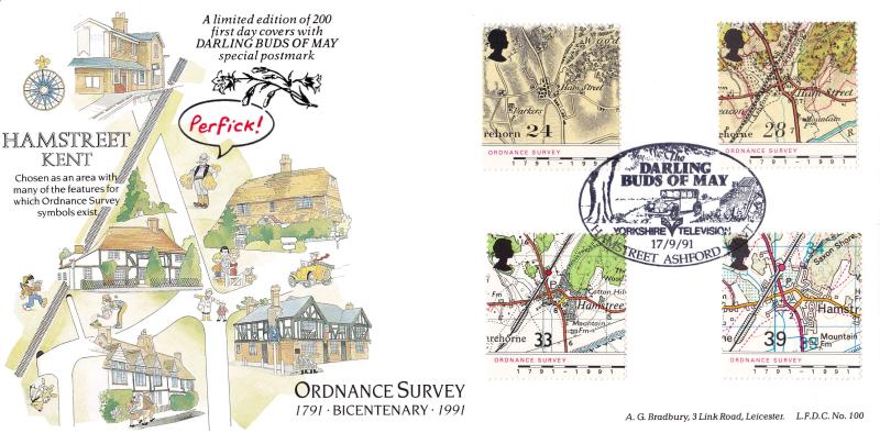 1991 (09) Maps - Bradbury LFDC 100 'Darling Buds of May' Special