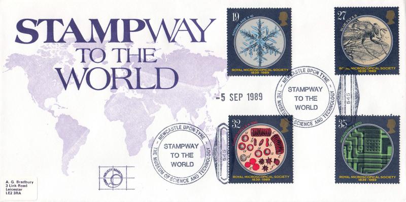 1989 (09) Microscopes - SP Board 'Stampway To The World' Official