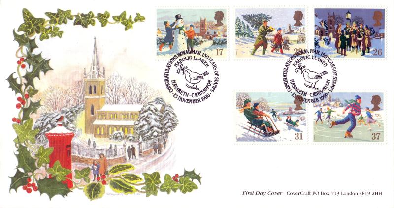 1990 (11) Christmas - Covercraft '150 Years of Stamps, Nasareth' Official