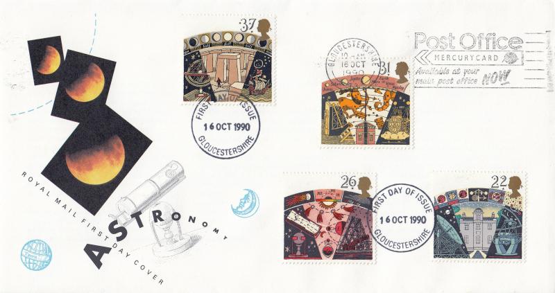 1990 (10) Astronomy - RM - Post Office Mercurycard Slogan