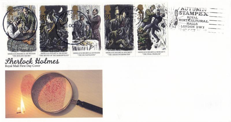 1993 (10) Sherlock Holmes - RM - Autumn Stampex Royal Horticultural Halls Slogan