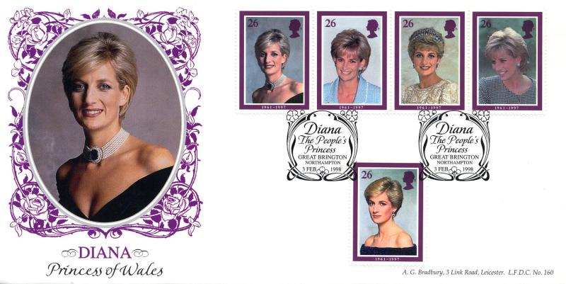 1998 (02) Diana - Bradbury LFDC 160 'The People's Princess, Grear Brington' Official