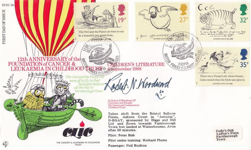 1988 (09) Edward Lear (Stamps) - Forces RFDC 66 'Farnborough International' Official