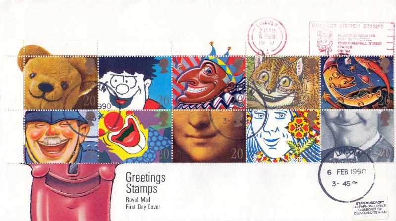 1990 (02) Greetings - RM - Collect British Stamps (Lincoln) Slogan