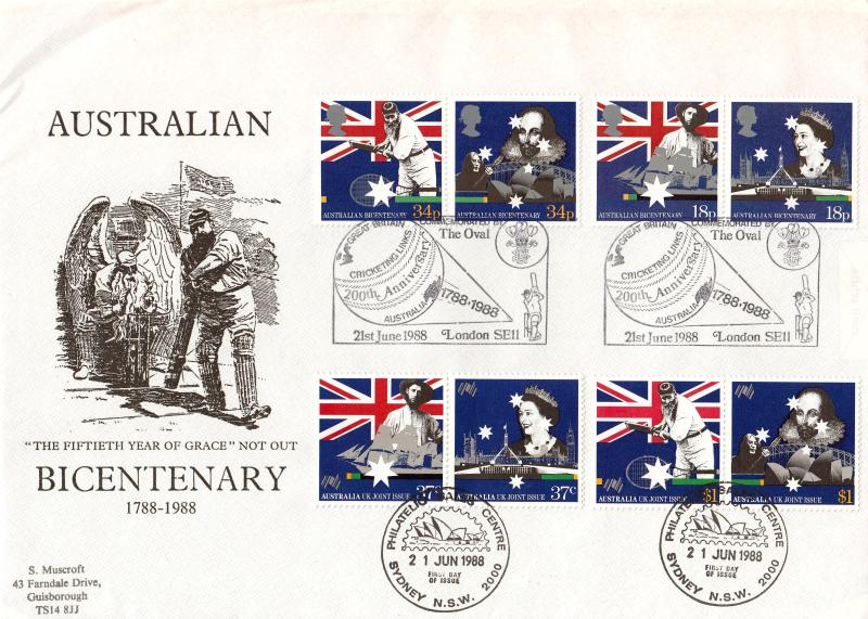 1988 (06) Australia - Muscroft 'WG Grace' Special - UK & Auz Set - Double H/S's