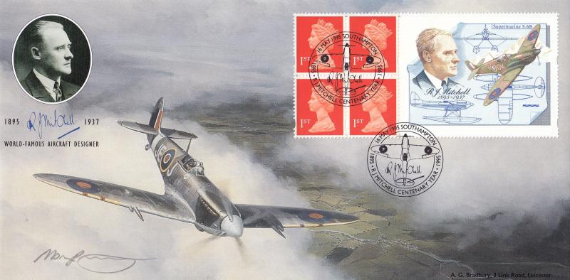 1995 (05) R J Mitchell Spitfire Label - Bradbury 'Spitfire' Official - R J Mitchell Southampton (Signature) H/S - Signed by Mark Postlethwaite