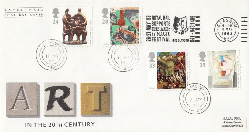 1993 (05) Art - RM - Royal Mail Suppports The Arts Is Magic Festival Slogan