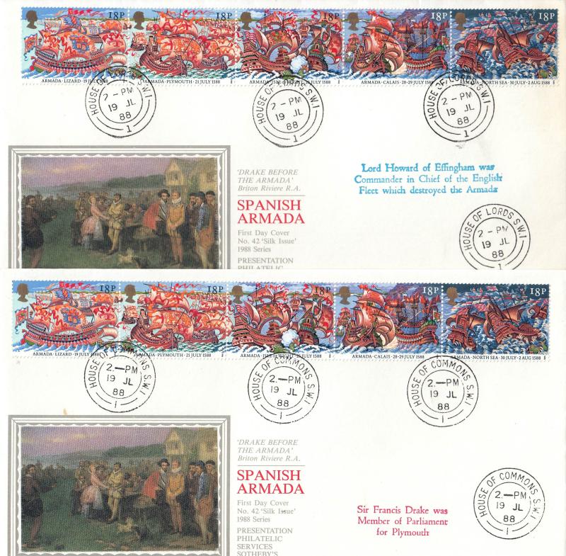 1988 (07) Armada - PPS Silk (Pair) - House of Commons & Lords CDS's