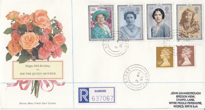 1990 (08) Queen Mother's 90th Birthday - RM - Scone CDS