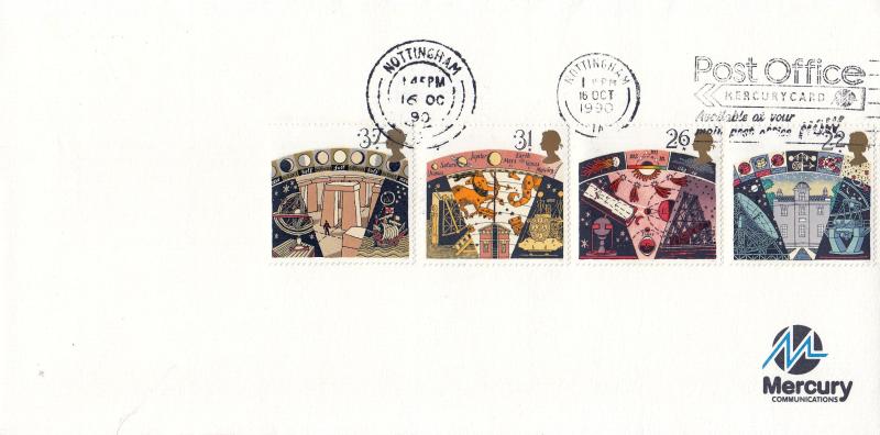 1990 (10) Astronomy - Mercury Communications Cover - Post Office Mercurycard Slogan