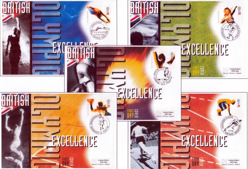 1996 (07) Olympics - Westminster 'Mercury' Set of Five - Five Relevant H/S's