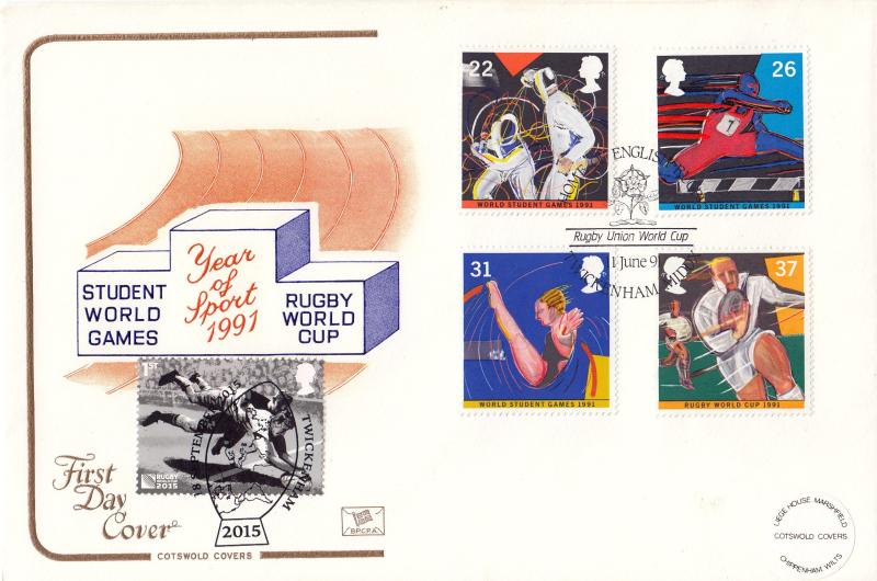 1991 (06) Sports - Cotswold - Rugby Union World Cup, Twickenham H/S - Doubled 2015 World Cup