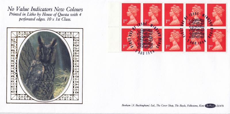 1990 (08) New NVI Colours - Benham D146 (Owl Image) - Windsor (3 Lions) H/S