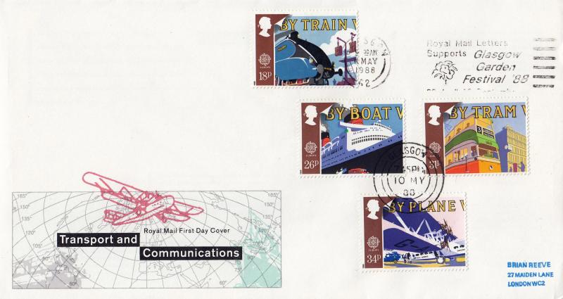 1988 (05) Transport - RM - Royal Mail Letters Supports Glasgow Garden Festival Slogan