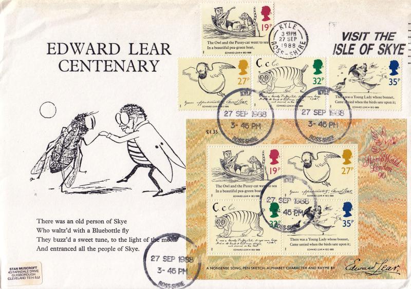 1988 (09) Edward Lear (M/S) - Muscroft Cover - Visit The Isle of Skye Slogan + Kyle CDS