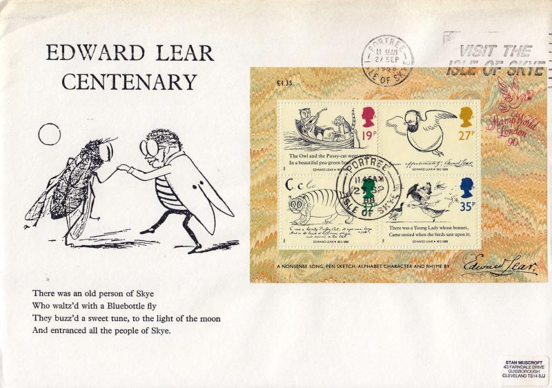 1988 (09) Edward Lear (M/S) - Muscroft Cover - Visit The Isle of Skye Slogan
