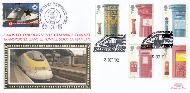 2002 (10) Post Boxes - Benham 'Through The Channel Tunnel' Official