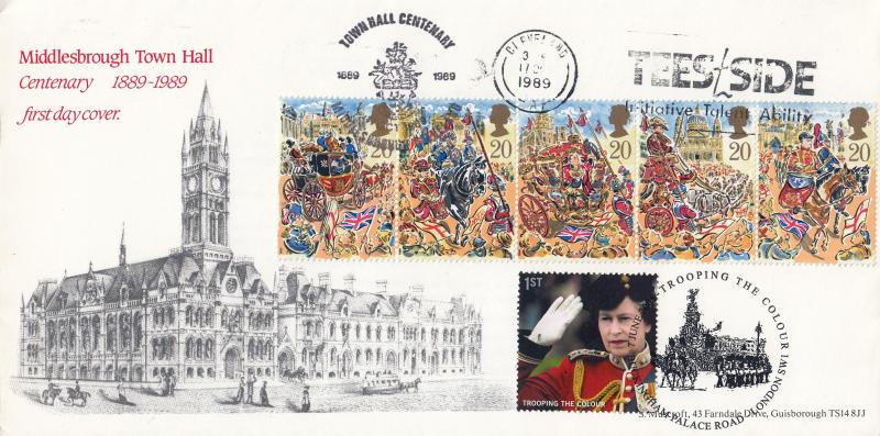 1989 (10) Lord Mayor's Show - Muscroft 'Middlesbrough Town Hall' Official - Teeside Slogan - Doubled 2005