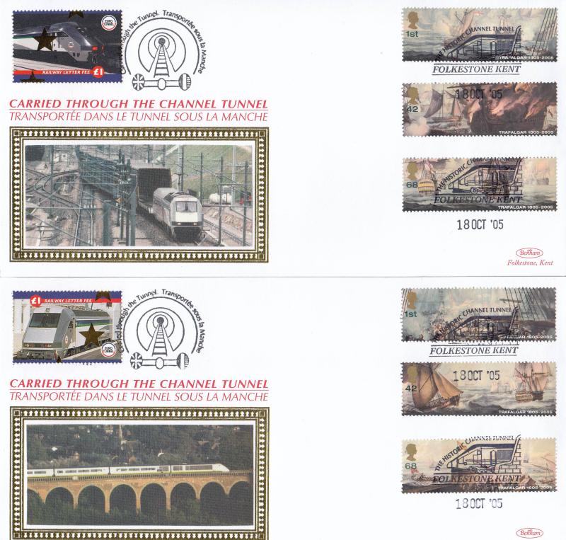 2005 (10) Battle of Trafalgar (Stamps) - Benham 'Through The Channel Tunnel' Official (Pr)