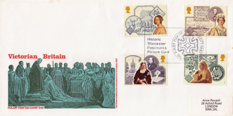 1987 (09) Victorian Britain - Philart - Historic Worcester Postmarks Picture Card H/S