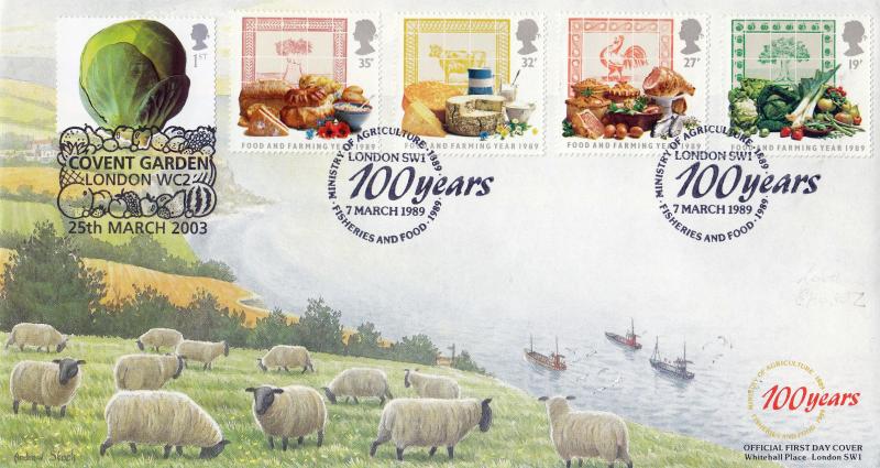 1989 (03) Food & Farming - Covercraft 'Ministry of Agriculture' Official - Doubled 2003 Fruit & Veg Issue