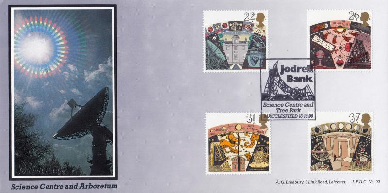 1990 (10) Astronomy - Bradbury LFDC 92 'Jodrell Bank Science Centre' Official