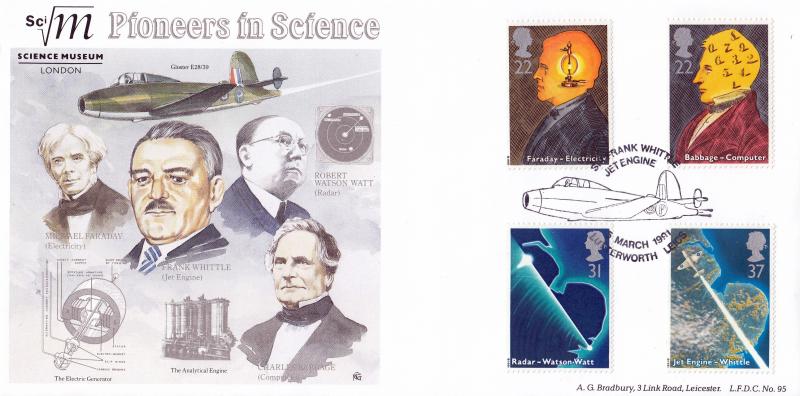 1991 (03) Scientists - Bradbury LFDC 95 'Sir Frank Whittle, Lutterworth' Official