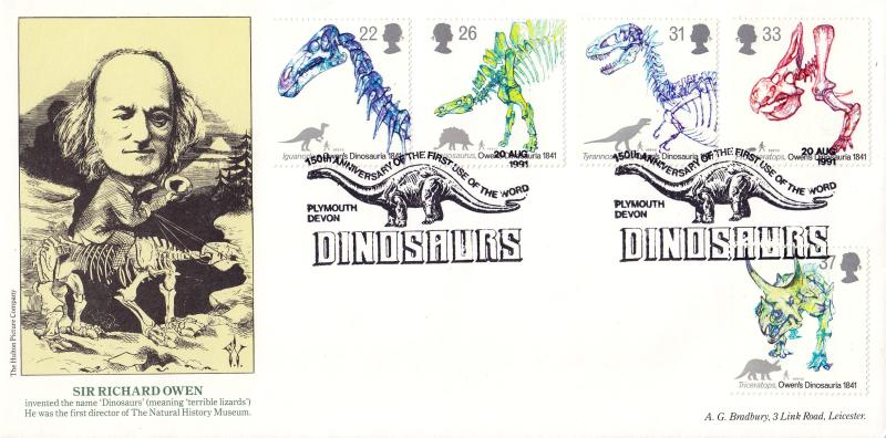 1991 (08) Dinosaurs - Bradbury 'First Use of The Word Dinosaur' Official