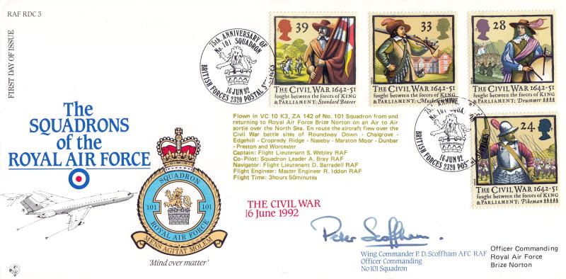 1992 (06) Civil War - Forces RAF FDC3 '101 Squadron' Official
