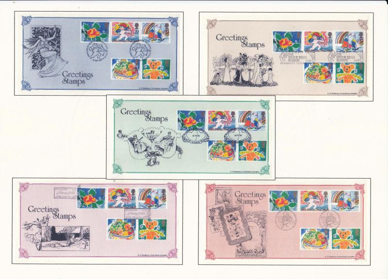 1989 (01) Greetings - Bradbury Set of Five Specials - Five H/S's