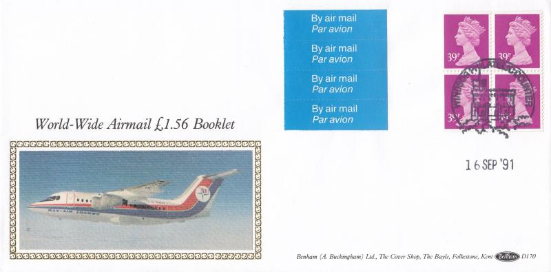 1991 £1.56 Airmail Booklet - Benham D170 - Windsor Counter H/S