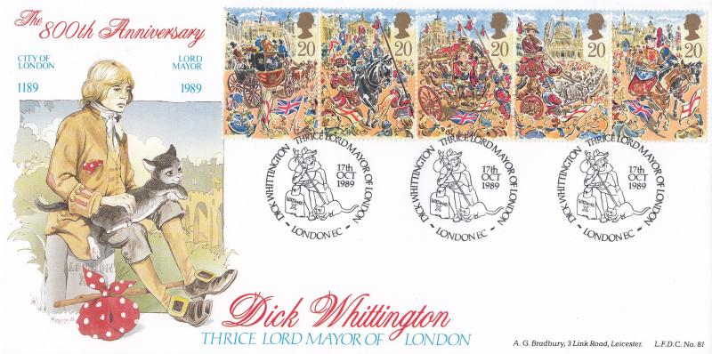 1989 (10) Lord Mayor's Show - Bradbury LFDC 81 Dick Whittington, London EC Official