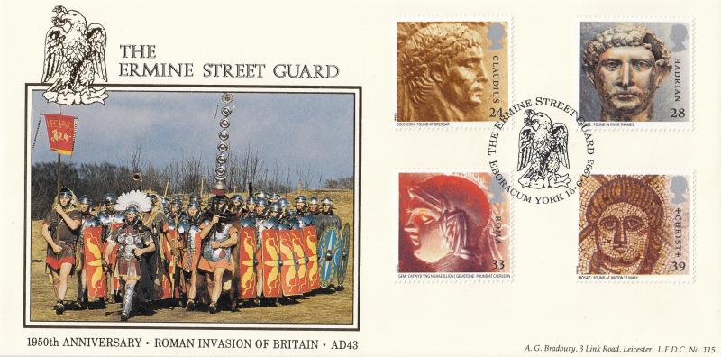 1993 (06) Roman Britain - Bradbury LFDC 115 'Ermine Street Guard' Official