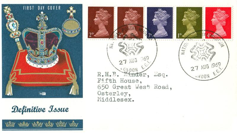1969 (08) Multi Value Se-Tenant Coil - Philart - National Postal Museum H/S