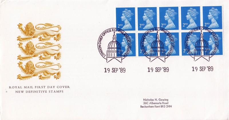 1989 (09) £1.40 Questa Booklet - RM - London Chief Office (St Paul's) Philatelic Counter H/S